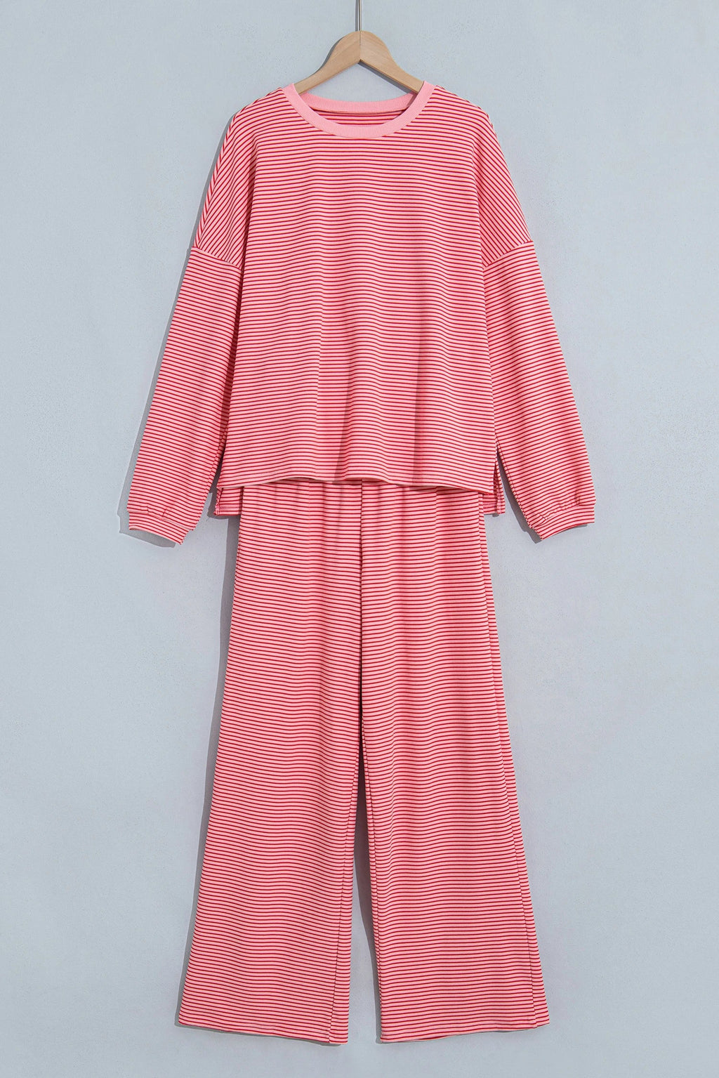 Stripe Oversized Long Sleeve Top & Pants Set