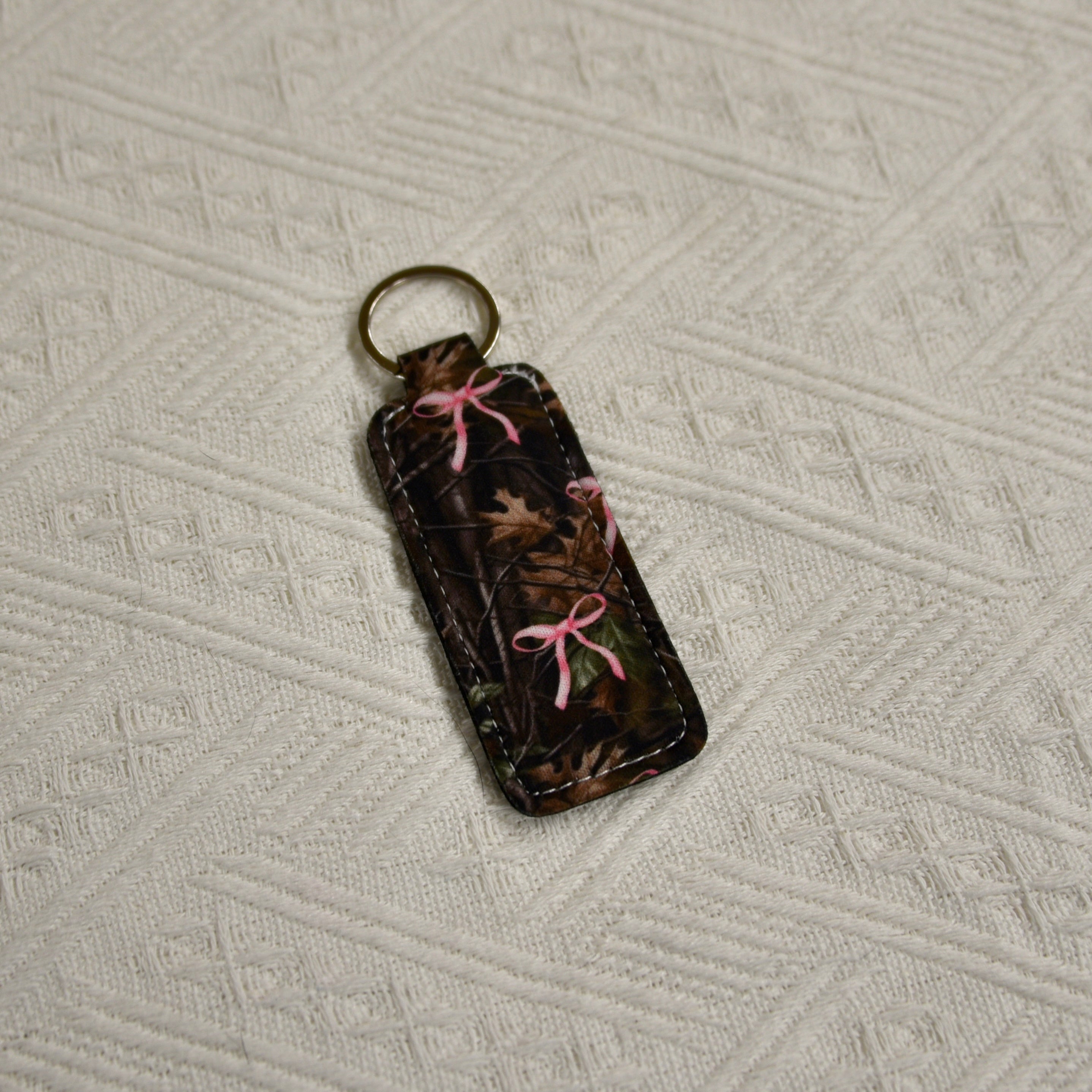 Chapstick Holder Keychain – Cow Print, Camo Pink Bow, Cowboy Toile, Barn Toile, croquette, duck, moon