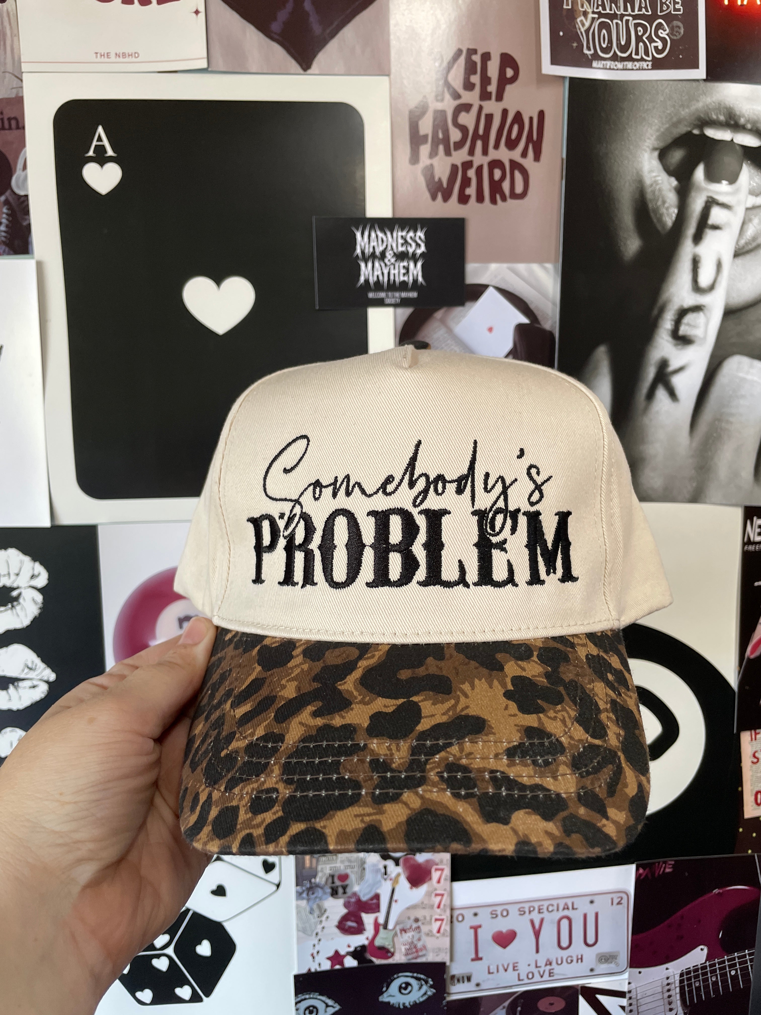 Somebody’s problem Leopard embroidered hat