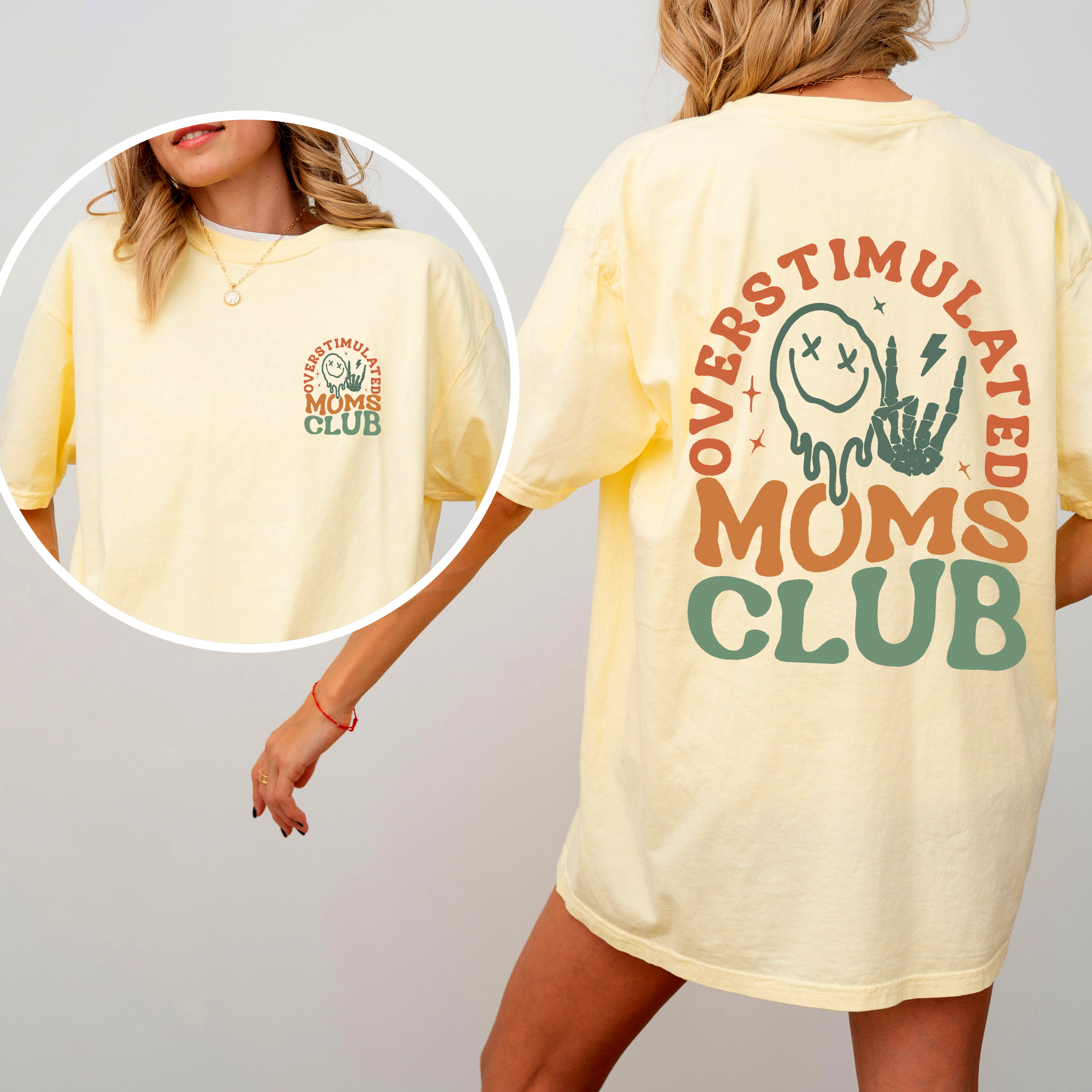 Overstimulated Mom's Club Comfort Colors Tee