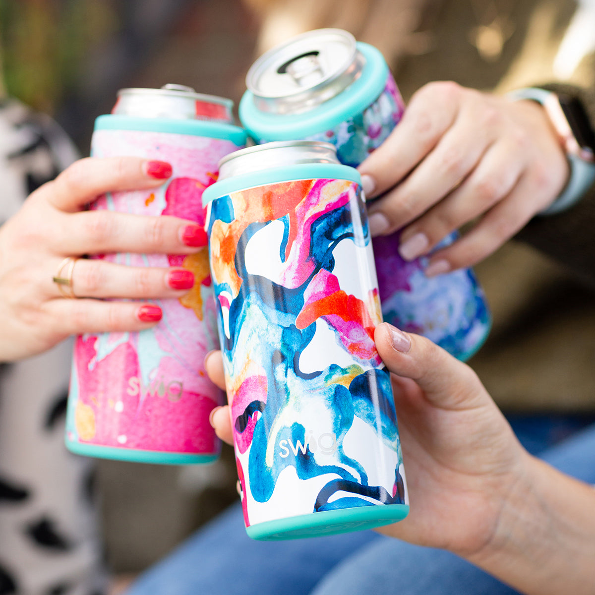 Matte Hot Pink Skinny Can Cooler