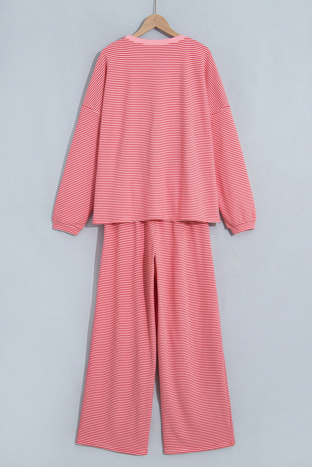 Stripe Oversized Long Sleeve Top & Pants Set
