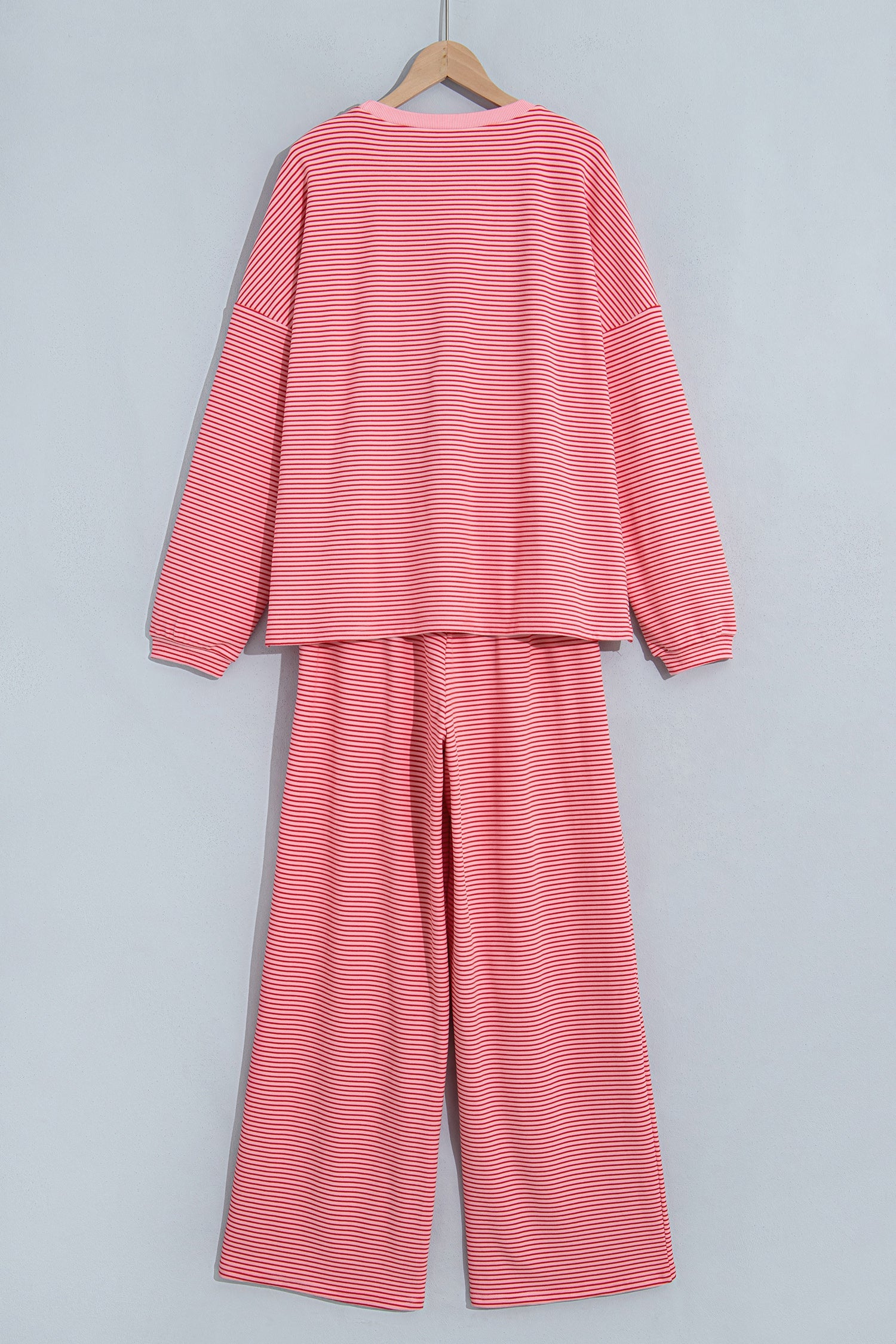 Stripe Oversized Long Sleeve Top & Pants Set