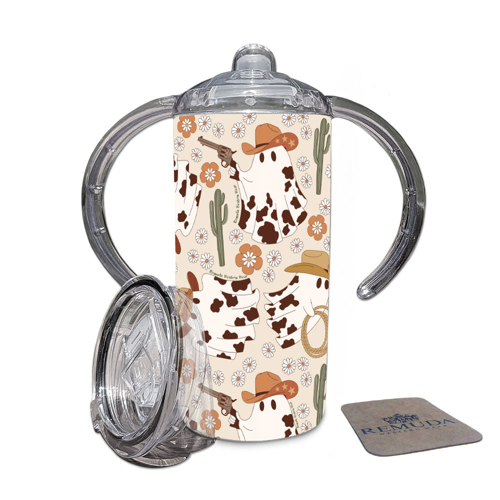 SPOOKY Cowboy - Kids Western Halloween Sippy Cup w/ Transition Lid
