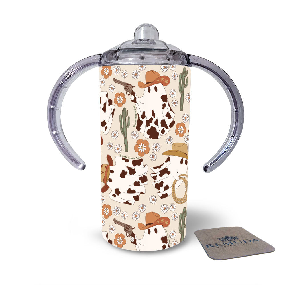 SPOOKY Cowboy - Kids Western Halloween Sippy Cup w/ Transition Lid
