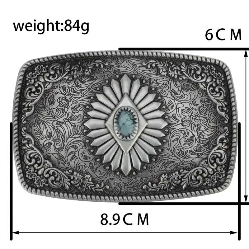 Square Pattern Western Belt Buckle